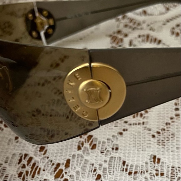 Celine, Triomphe, Wrap Around Brown Sunglasses SC003 COLS28Y Italy - Picture 10 of 12